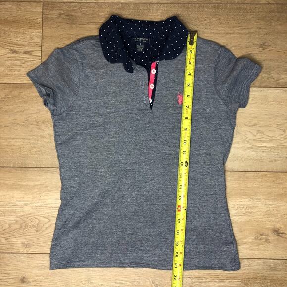 Ralph Lauren Girls Short Sleeve Blue Polo Shirt Small EUC Blue White Pink Preppy - Picture 5 of 6